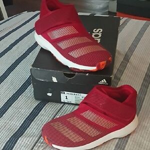 Adidas Kids Red and White Slip-On Sneakers